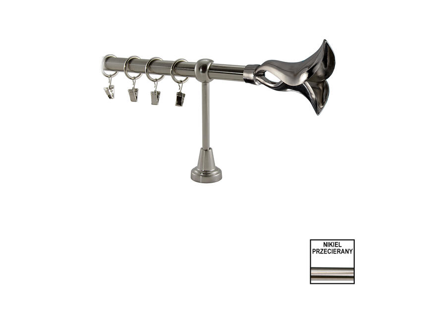 Zdjęcie: Karnisz pojedynczy Valentina fi 19 mm - 480 cm fiore nikiel KARWEL