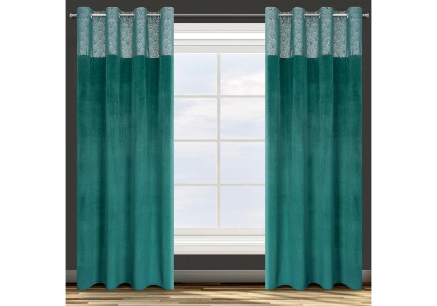 Zdjęcie: Zasłona gotowa D91 Agnes 140x250 cm turkusowy EUROFIRANY