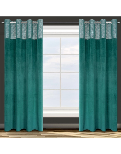 Zdjęcie: Zasłona gotowa D91 Agnes 140x250 cm turkusowy EUROFIRANY