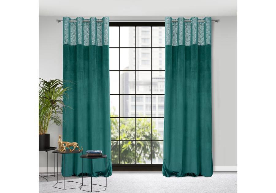 Zdjęcie: Zasłona gotowa D91 Agnes 140x250 cm turkusowy EUROFIRANY