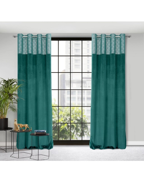 Zdjęcie: Zasłona gotowa D91 Agnes 140x250 cm turkusowy EUROFIRANY