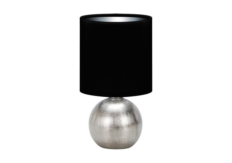 Zdjęcie: Lampka stołowa Perlo E14  kolor srebrny/czarny max 40 W STRUHM