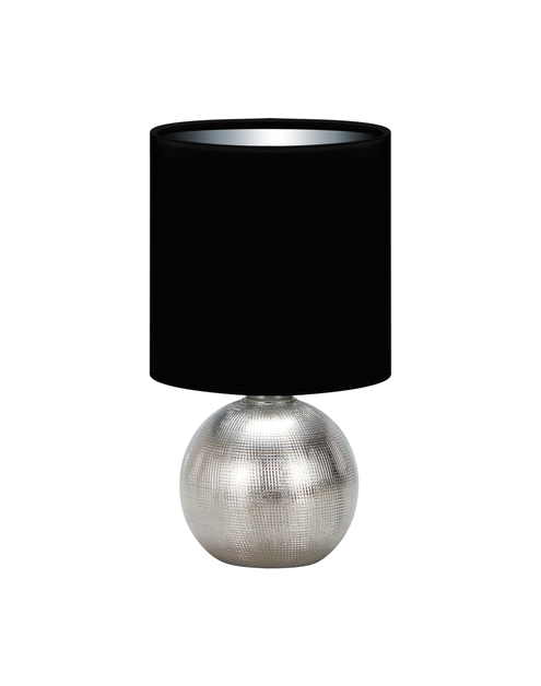 Zdjęcie: Lampka stołowa Perlo E14  kolor srebrny/czarny max 40 W STRUHM