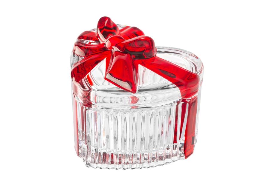 Zdjęcie: Puzderko szklane serce ze złotą kokardą 9x12 cm Altom Design