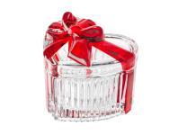 Zdjęcie: Puzderko szklane serce ze złotą kokardą 9x12 cm Altom Design