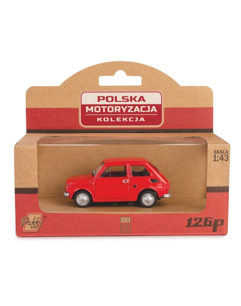 Zdjęcie: Model metalowy Prl Fiat 126P czerwony DAFFI