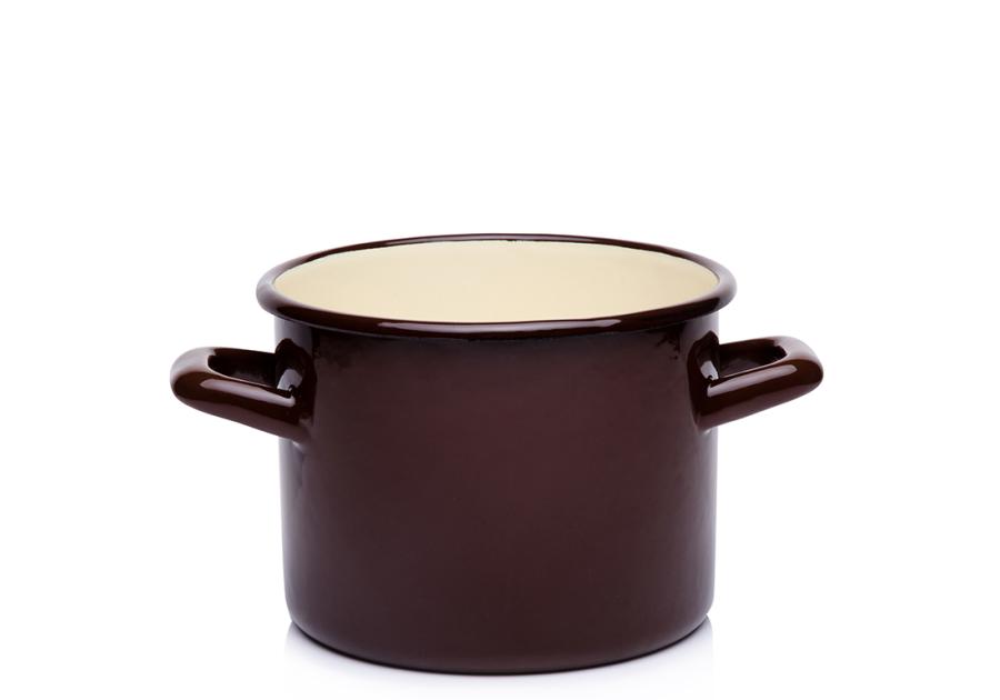 Zdjęcie: Garnek bez pokrywki 14 cm - 1,5 L gładki brązowy EMALIA PLESZEW