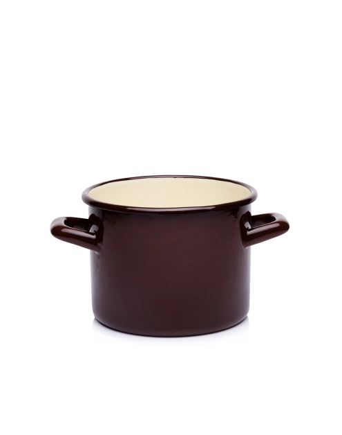 Zdjęcie: Garnek bez pokrywki 14 cm - 1,5 L gładki brązowy EMALIA PLESZEW