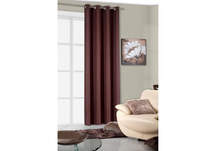 Zdjęcie: Zasłona Bali 140x250 cm brązowa na przelotkach EUROFIRANY