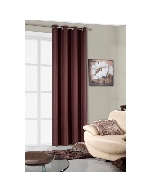 Zdjęcie: Zasłona Bali 140x250 cm brązowa na przelotkach EUROFIRANY