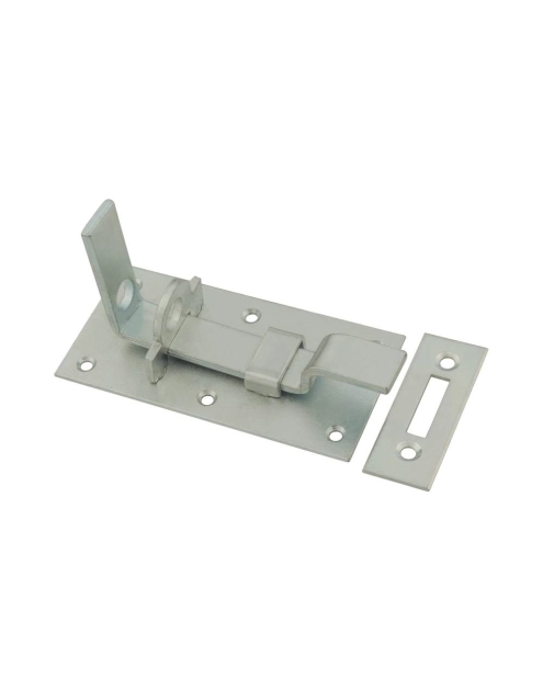 Zdjęcie: Zasuwka drzwiowa odgięta ocynk biały 100 mm METRO