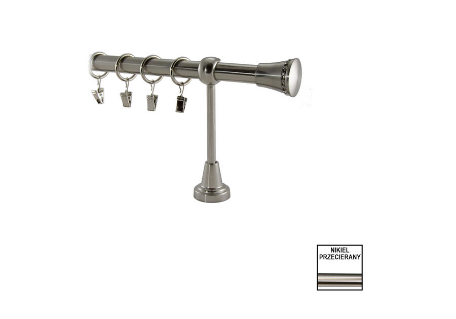 Zdjęcie: Karnisz pojedynczy Valentina fi 19 mm - 400 cm cono nikiel KARWEL