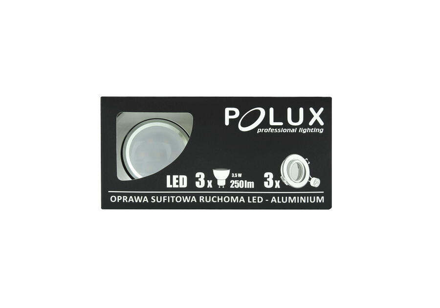 Zdjęcie: Oprawki podtynkowe LED Sun aluminiowe 3in1 okragle srebrne polysk 3 pak POLUX