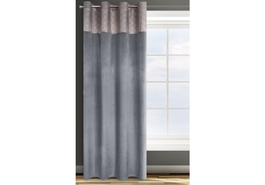 Zdjęcie: Zasłona gotowa D91 Agnes 140x250 cm grafitowy EUROFIRANY