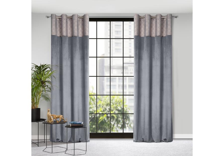 Zdjęcie: Zasłona gotowa D91 Agnes 140x250 cm grafitowy EUROFIRANY