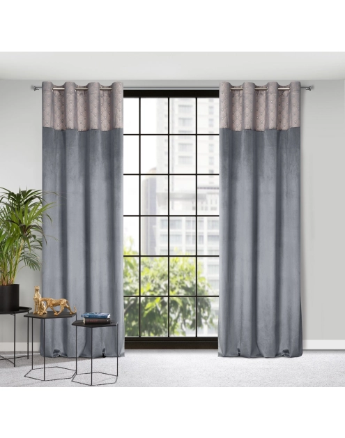 Zdjęcie: Zasłona gotowa D91 Agnes 140x250 cm grafitowy EUROFIRANY