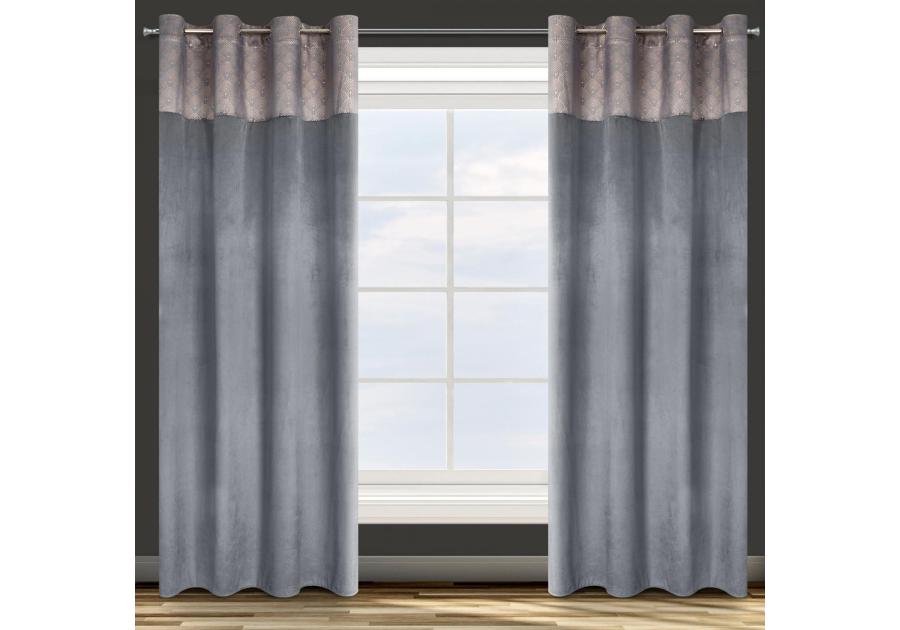 Zdjęcie: Zasłona gotowa D91 Agnes 140x250 cm grafitowy EUROFIRANY