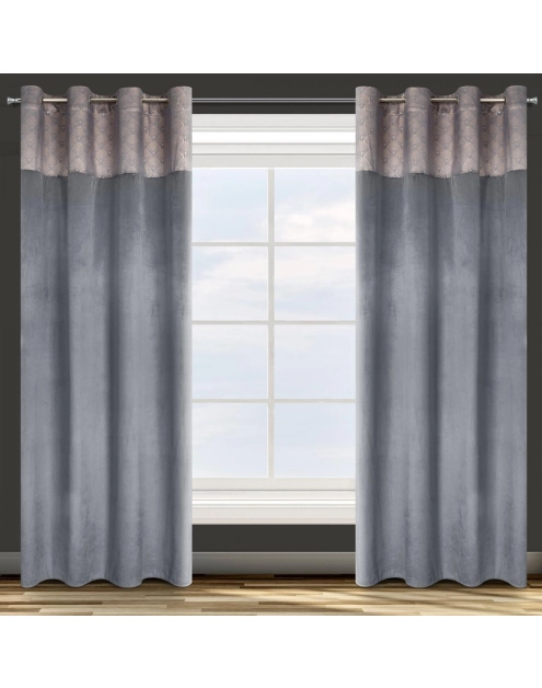 Zdjęcie: Zasłona gotowa D91 Agnes 140x250 cm grafitowy EUROFIRANY