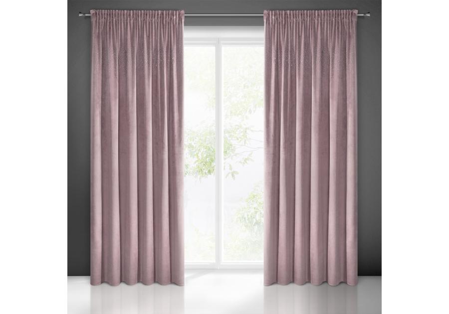 Zdjęcie: Zasłona gotowa Aurora na taśmie 140 x 270 cm pudrowy róż EUROFIRANY
