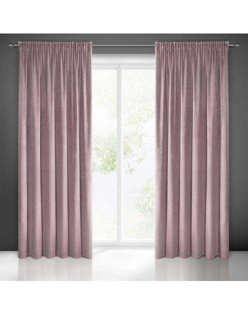 Zdjęcie: Zasłona gotowa Aurora na taśmie 140 x 270 cm pudrowy róż EUROFIRANY