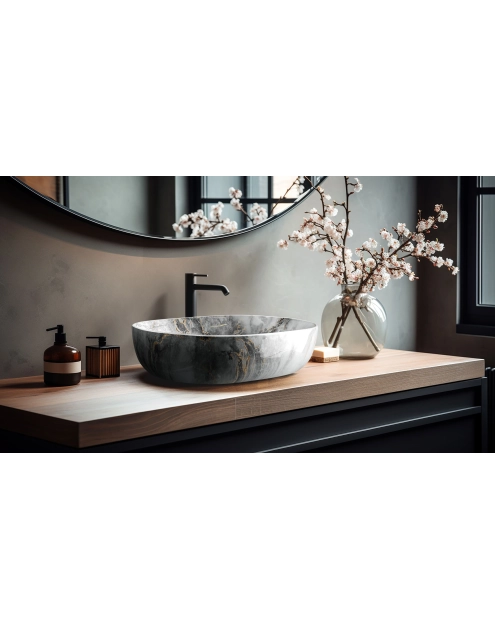 Zdjęcie: Umywalka nablatowa Korfu Trend 60 cm, efekt marmuru INVENA