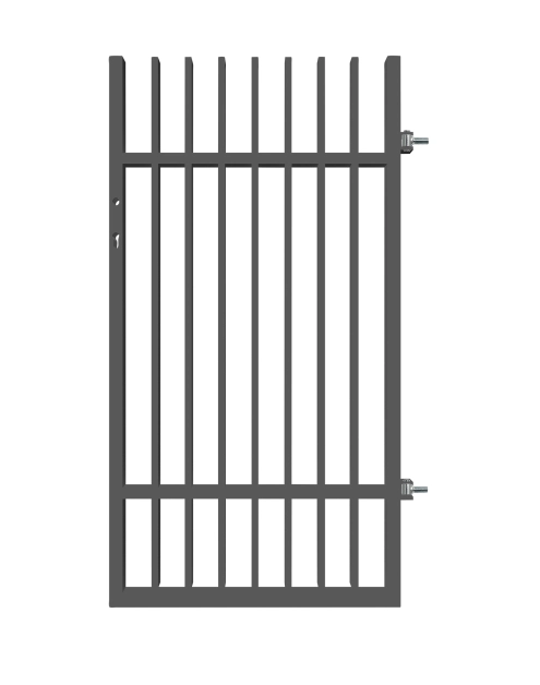 Zdjęcie: Furtka Anika 0,90 m, 1,80 m, stal ocynk+RAL7016 struktura prawa POLBRAM