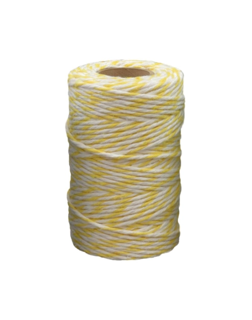 Zdjęcie: Sznurek bawełniany 75 m biało-żółty METRO