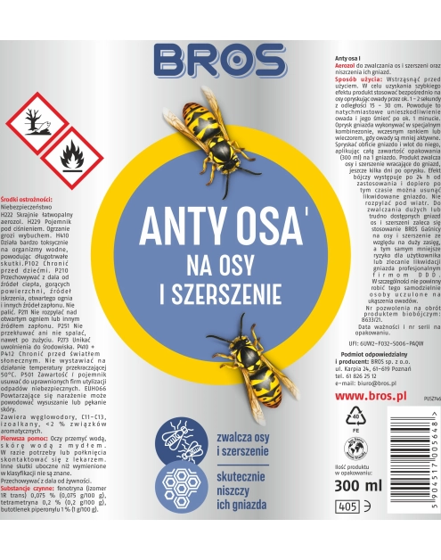 Zdjęcie: Anty osa 300 ml BROS