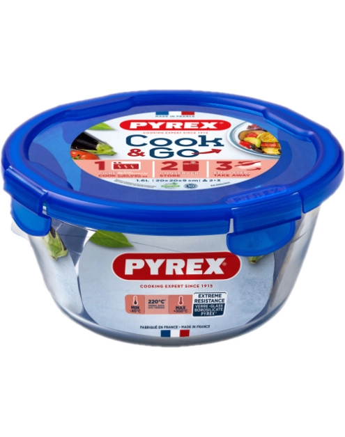 Zdjęcie: Naczynie żaroodporne 20 cm z pokrwyą hermetyczną okragłe PYREX