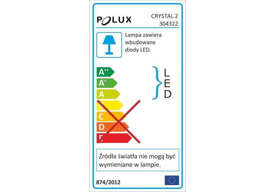 Zdjęcie: Kinkiet ogrodowy inox LED Crystal 2 skośny satynowy POLUX