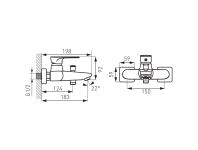 Zdjęcie: Bateria wannowa ścienna Algeo Square FERRO