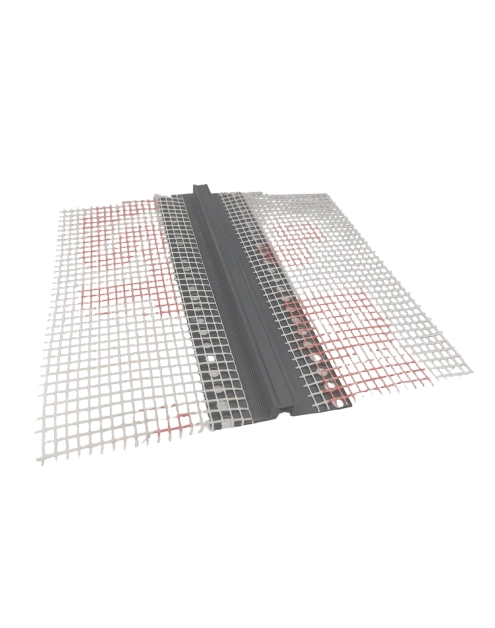 Zdjęcie: Listwa PVC dylatacyjna, podtynkowa z siatką BP15 EXT L300 szary ciemny BELLA PLAST