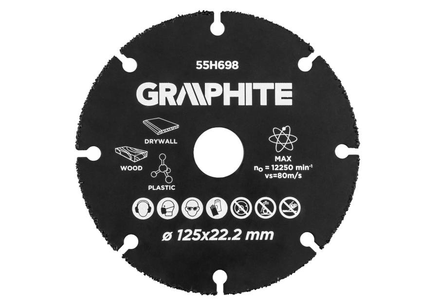 Zdjęcie: Tarcza tnąca do drewna i tworzyw sztucznych 125x22,2 mm GRAPHITE
