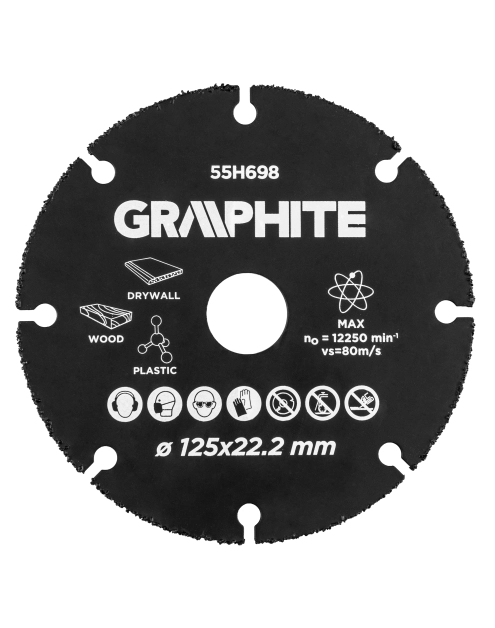 Zdjęcie: Tarcza tnąca do drewna i tworzyw sztucznych 125x22,2 mm GRAPHITE