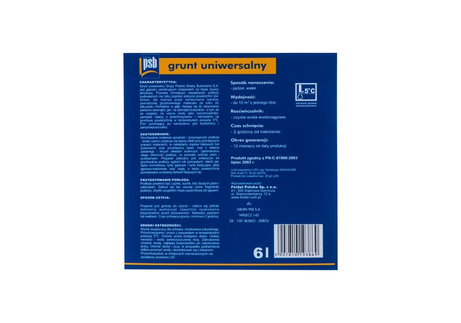 Zdjęcie: Środek gruntujący PSB op. 5l+1l
