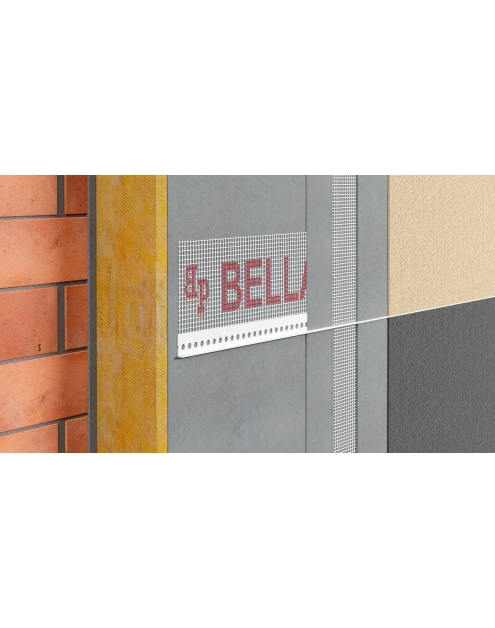 Zdjęcie: Listwa PVC zakończeniowa z siatką BP22 L200 6 mm biała BELLA PLAST