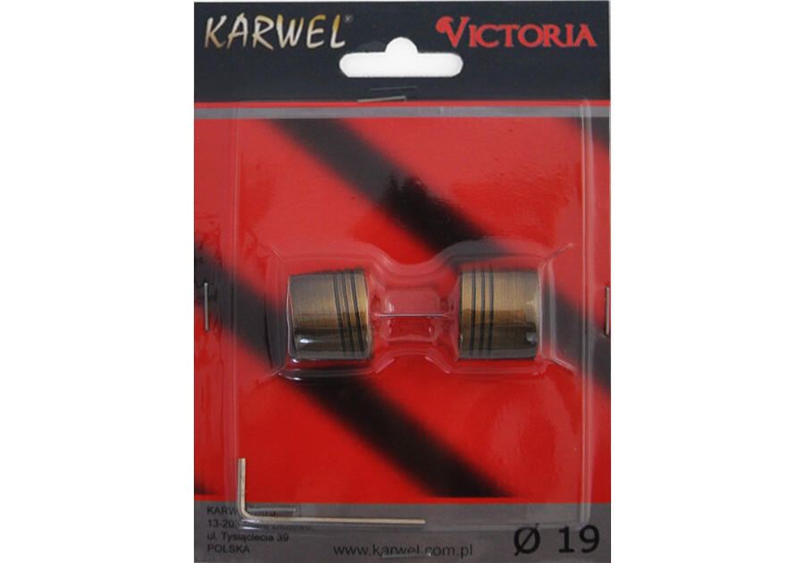 Zdjęcie: Końcówka karnisza Victoria fi 19 mm 2 szt zaślepka tytan KARWEL