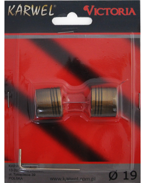 Zdjęcie: Końcówka karnisza Victoria fi 19 mm 2 szt zaślepka tytan KARWEL