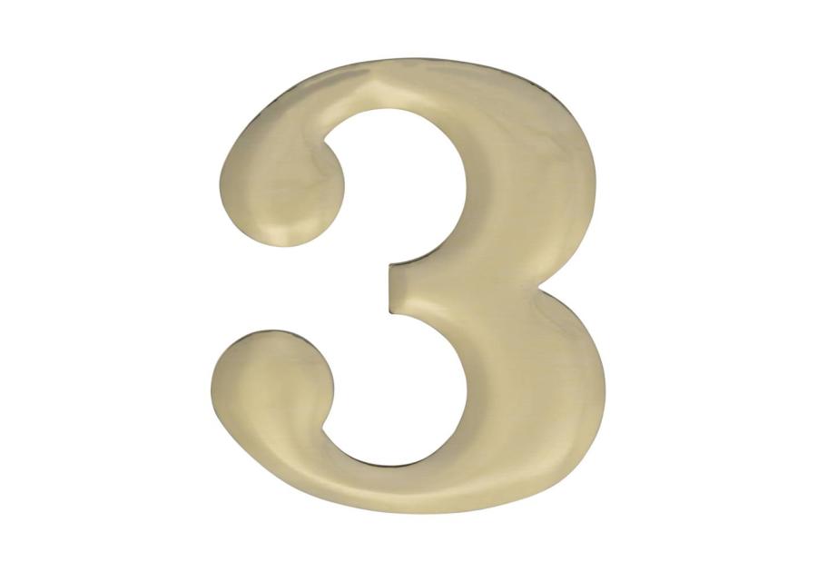 Zdjęcie: Cyfra 3 kolor mosiądz 37 mm METRO