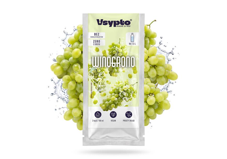 Zdjęcie: Napój w proszku do wody o smaku winogrono jasne 9 g VSYPTO