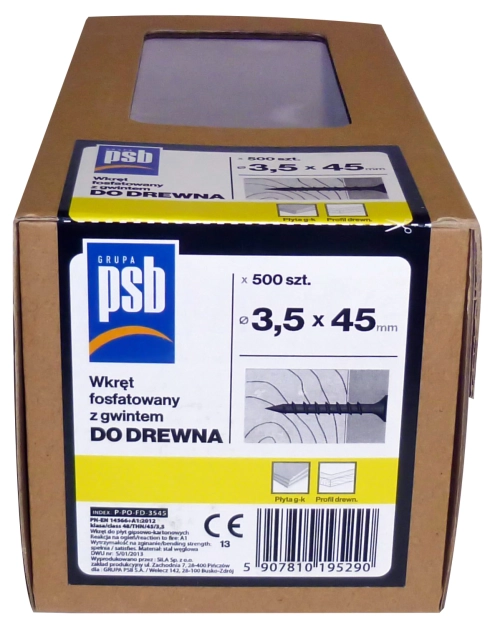 Zdjęcie: Wkręt fosfatowany do drewna 3,5x45 mm - 500 szt. SILA