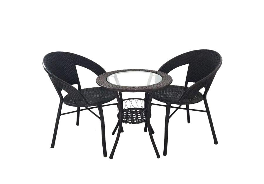 Zdjęcie: Meble ogrodowe stół + 2 krzesła czarne KEPLAND