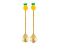 Zdjęcie: Komplet 2 łyżeczek w odcieniu złota z ozdobną końcówką ananas ALTOM DESIGN