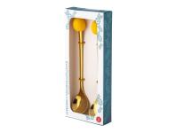 Zdjęcie: Komplet 2 łyżeczek w odcieniu złota z ozdobną końcówką ananas ALTOM DESIGN