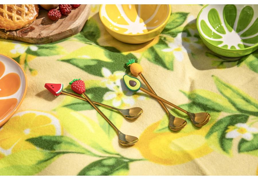 Zdjęcie: Komplet 2 łyżeczek w odcieniu złota z ozdobną końcówką ananas ALTOM DESIGN