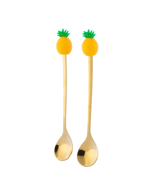 Zdjęcie: Komplet 2 łyżeczek w odcieniu złota z ozdobną końcówką ananas ALTOM DESIGN