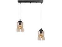 Zdjęcie: Lampa wisząca Felis czarny 2x60 W E27 klosz bursztynowy CANDELLUX