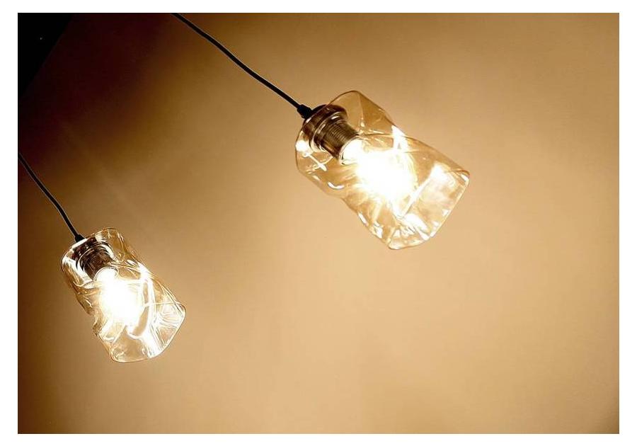 Zdjęcie: Lampa wisząca Felis czarny 2x60 W E27 klosz bursztynowy CANDELLUX