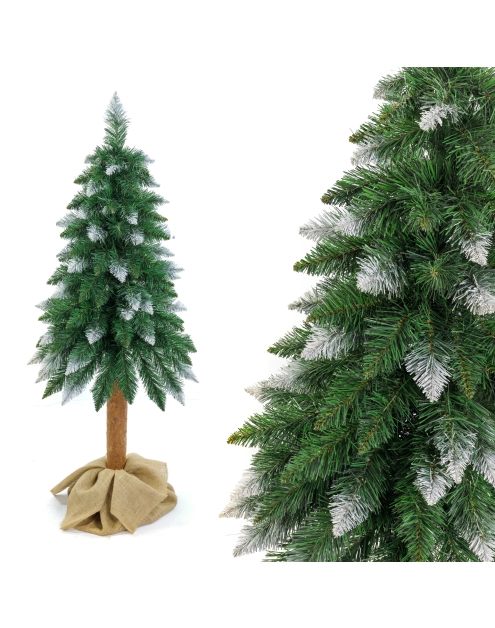 Zdjęcie: Choinka sztuczna sosna na pniu zielono-biała 120 cm SONIC