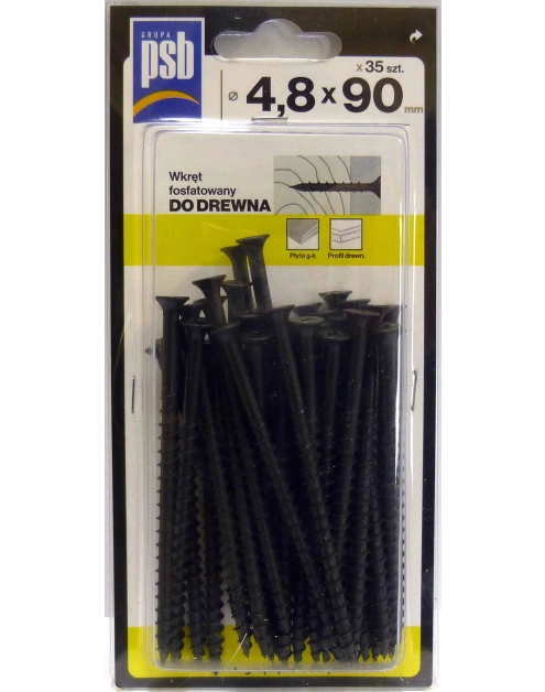 Zdjęcie: Wkręt fosfatowany do drewna 4,8x90 mm - 35 szt. SILA